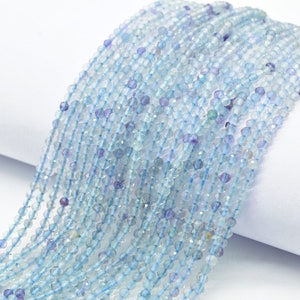Blue Fluorite rondelle beads,Gemstones beads,natural Faceted Beads,2mm-2.5mm Beads strand,micro Faceted Beads,13"Strand,Jewelry Making Beads