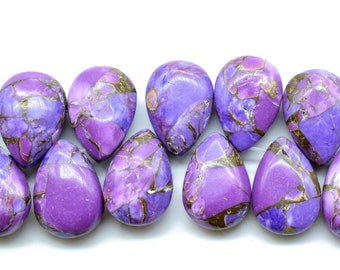 20 Perles Gouttes Turquoise Synthèse 16mm Violet - Pour Création Bijoux, DIY, EAN 4558550031693