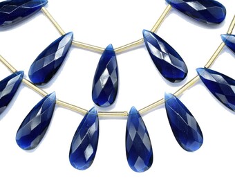 Blue Kyanite 8x20mm Faceted Teardrop Strand,Kyanite Teardrop Briolettes,Gemstone Beads Strand,Jewelry Making Supplies,Kyanite Quartz Beads