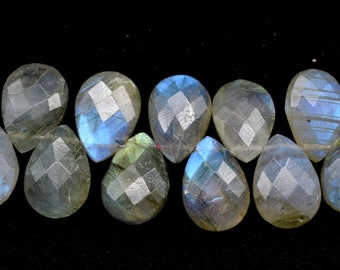 Labradorit 9 x 13 mm facettierte Birnenbrioletten,Labradorit facettierte Brioletten, kalibrierte Edelsteine, Labradoritbirnenbriolette,Großhandel Perlen