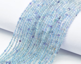 Perle Rotonde Di Fluorite Blu Naturale Di Grado AAA 4 Mm 6 Mm 8 Mm 10 Mm 12 - Foto 11