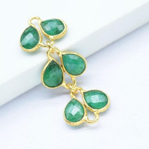 Emerald Pendant Charms/Connector Jewelry/Gold Plated Jewelry/Emerald Jewelry/Handmade Jewelry/Dangle Charms Connector/Handmade Connector