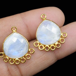 ムーンストーン 14 mm ハート ベゼル チャーム/チャーム コネクタ/ハンドメイド ジュエリー コネクタ/宝石 真鍮 コンポーネント/女性用ジュエリー/誕生日ギフト