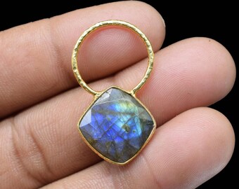 Labradorite Pendant Charms/Gold Plated Jewelry/Necklace Pendant/Gemstone Charms/Gemstone Pendant/Women Jewelry/Wholesale Supply/B/day Gift