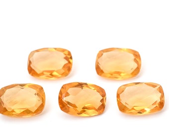 citrien cabochon, 10 x 14 mm citrien rechthoek, benodigdheden voor het maken van sieraden, gekalibreerde losse edelsteen, gefacetteerde citrien rechthoek, gele edelsteen