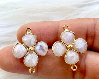 Moonstone Charms Pendant/Gold Plated Jewelry/Heart Shape Pendant/Moonstone Jewelry/Jewelry Making Supply/Birthstone Jewelry/Women Jewelry