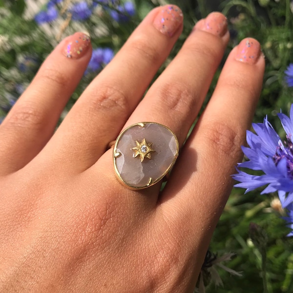 peach moonstone ring,June Birthstone Ring,Solitaire Ring,Gemstone Ring,Stacking Ring,natural stone Ring,silver 925 ring,chocolate moonstone