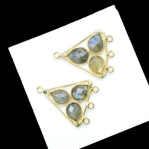 Ciondolo con castone sfaccettato a goccia in labradorite/Connettore con ciondolo a forma di pera/Componente di gioielli in labradorite/Pietra preziosa a forma di pera/Regalo