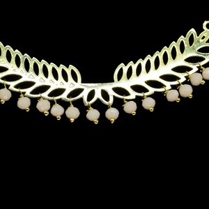 Peach Moonstone Beads Dangle Charms/Wedding Hair Vine Connectors/Gemstone Leaf Pendant Necklace/Component Leaf Charms/Handmade jewelry/Gift