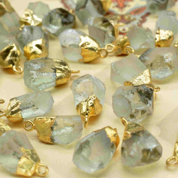 Natural Aquamarine Rough Nugget Pendants,March Birthstone Pendant,DIY Jewelry Making Supply,Genuine Raw Pendant,Raw Charms Pendant,Wife Gift