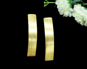 Vergoldeter Messing Ohrringpfosten / Messingohrringzubehörschmuck / Rechteckformohrringstecker / 10 x 50 mm Messingohrringanhänger / Geschenk