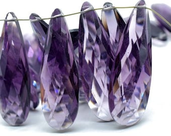 Natural Amethyst Long drop 10x30mm Briolettes,Amethyst Briolette,Amethyst Tear Drop Briolettes,jewelry supplies,Amethyst drops,long Pear