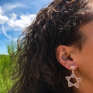 Rose Quartz Gold Plated Earring ,Pink chalcedony dangle drop earring,Bridesmaid earring,Pink stone earring,Summer earring,boho