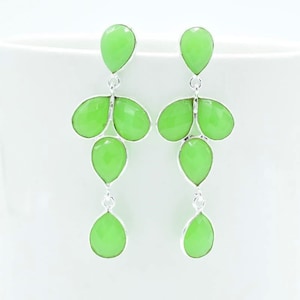 Silber Chrysopras Teardrop Ohrringe Chrysopras Ohrringe Grüne Farbe Hochzeit Ohrringe, Tropfen Ohrringe, Brautjungfer Ohrring,Gold Ohrringe, Boho