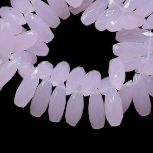 Briolette a forma di goccia in quarzo rosa 6x16mm, perline a goccia di pietra preziosa rosa, briolette di qualità AAA, perline di gocce sfaccettate in pietra preziosa, gioielli