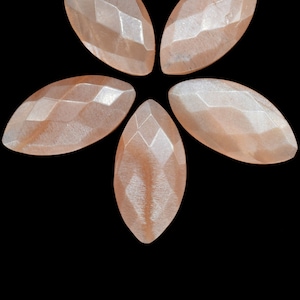 Peach Moonstone 10x20mm Marquise shape Faceted Hand Cut Gemstone Briolette,Marquise Shape Briolette - Loose Gemstone - gemstone briolettes