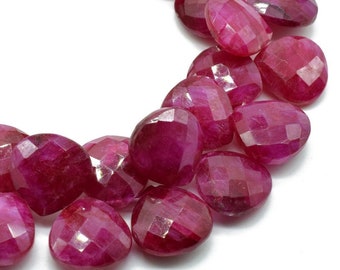 Finest Quality AAA Quality Ruby Faceted 14mm Heart Shape Briolettes,Ruby briolettes for making jewelry,Genuine Ruby Heart Shape beads,ruby