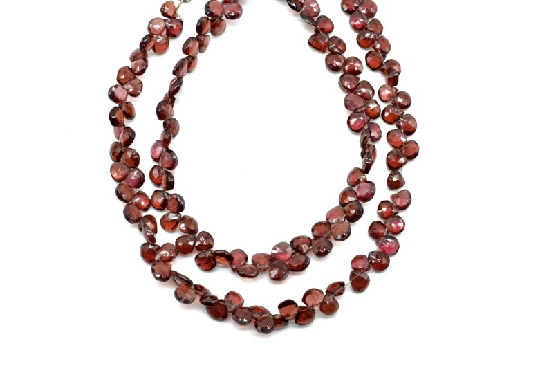 garnet Briolette,garnet heart shape faceted beads,6mm garnet heart shape Briolette,garnet heart shape strand,jewelry making beads,red beads