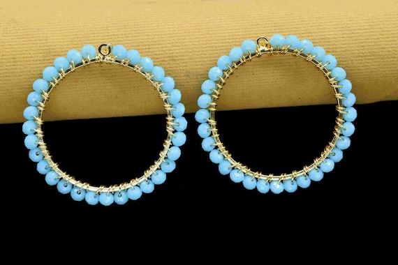 Turquoise Wire Hoop Earrings Turquoise Wire Hoop Earrings