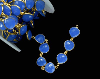 天然ブルーカルセドニー ハートシェイプ 20 mm ブリオレット シングル