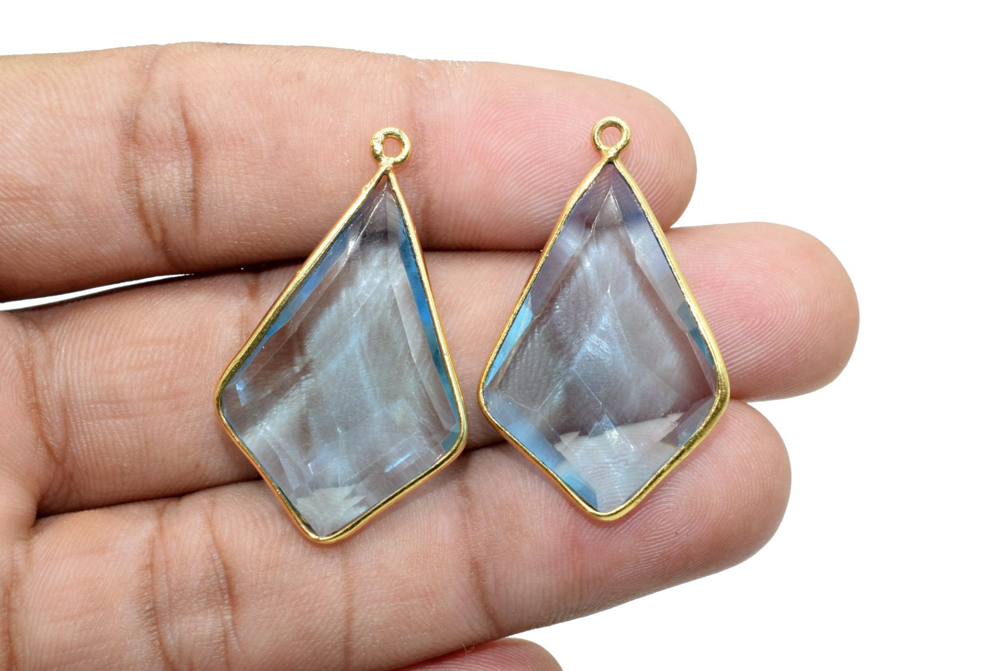 アクセサリー sky Sky Topaz 20x30mm Diamond Shape Single Loop Connectors,sky