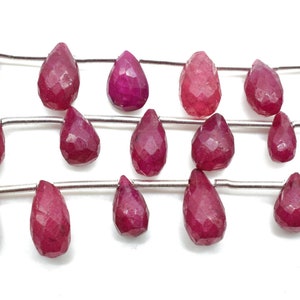 Ruby Drop Briolettes,ruby Drops Strand,jewelry Making Beads,supplies ...