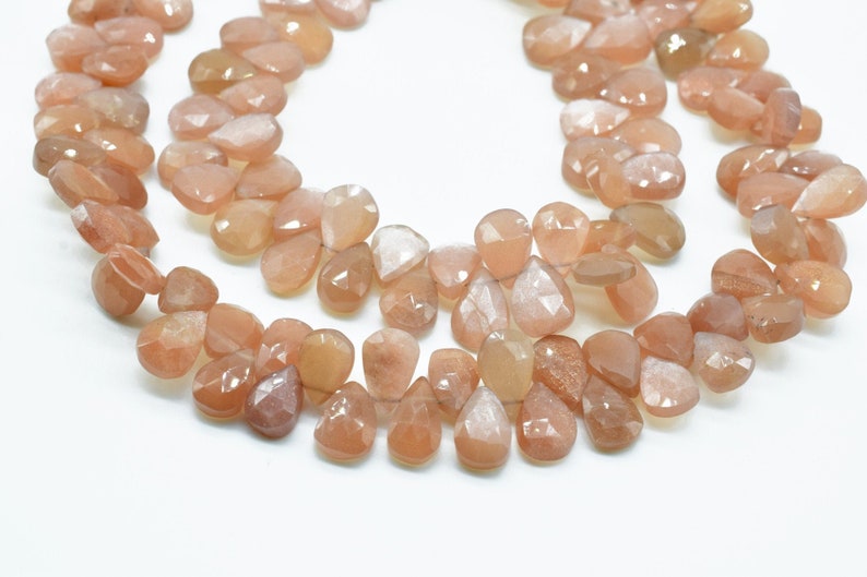 Chocolate Moonstone Pear Shape Briolettes,Brown pear shape,8/'/'pear shape strand,Chocolate Moonstone faceted Briolette,AAA Quality pear shape