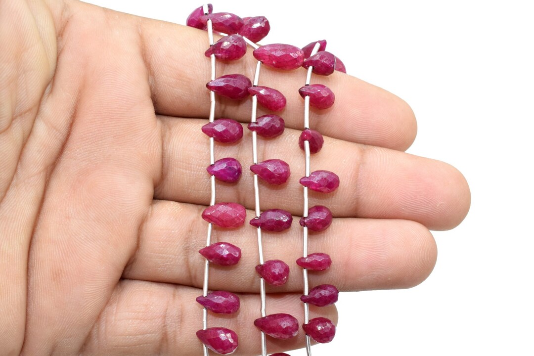 Ruby Drop Briolettes,ruby Drops Strand,jewelry Making Beads,supplies ...