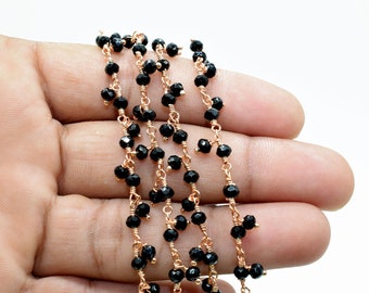 ブラックオニキス クラスターロザリオ、ジュエリー作り用ロザリオ