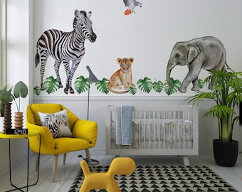 Large Lion-Sun-Zebra-Giraffe Wall Sticker Home Living Room Decal Office Gift UK