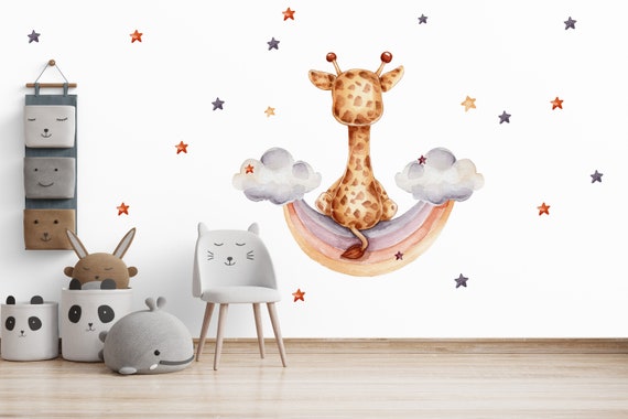 Stickers textiles pour enfants avec une girafe.