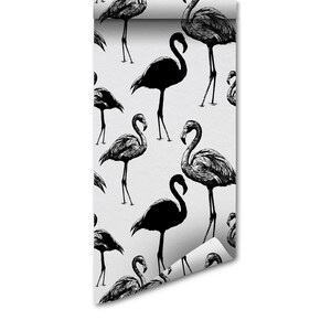Removable Wallpaper: Retro Flamingo Pattern - Peel and Stick