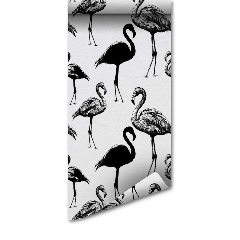 Removable Wallpaper: Retro Flamingo Pattern - Peel and Stick