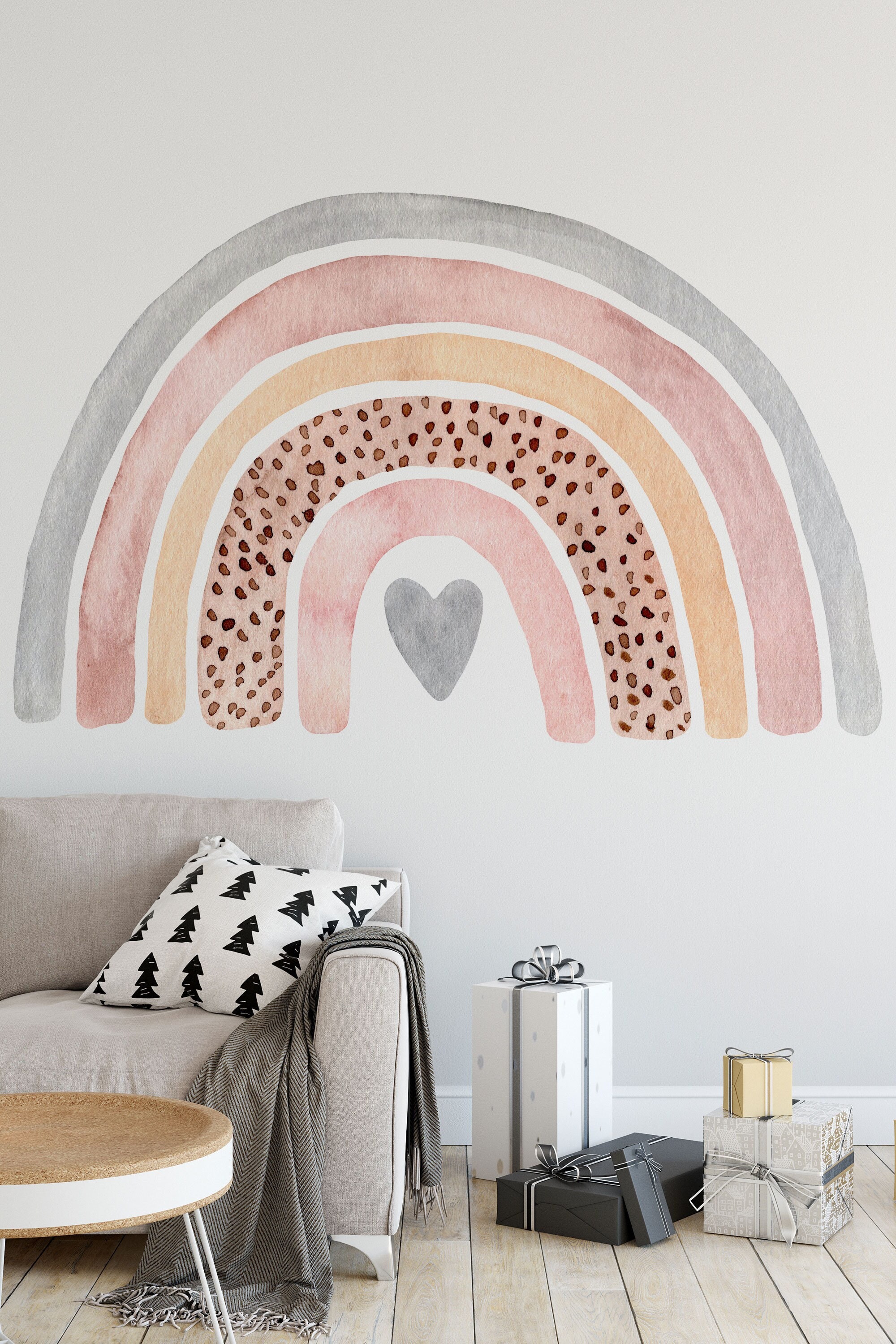 Rainbow Wall Decal Nursery Wall Decal Rainbow Wall Sticker Etsy