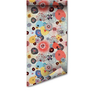 Removable Wallpaper: Abstract Floral Texture - Self-Adhesive, Easy Install