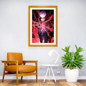 Jujutsu Kaisen Satoru Gojo de Zazzle.be Liste d&#39;envies Vous avez des idées ? Impression d&#39;art japonaise premium et décoration murale vibrante pour les fans d&#39;anime