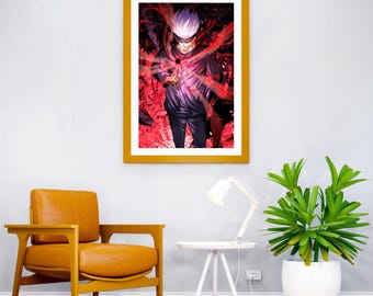 Satoru Gojo Poster: Jujutsu Kaisen Anime Wall Art (Vibrant Colors) - Print, Japanese Decor, Premium