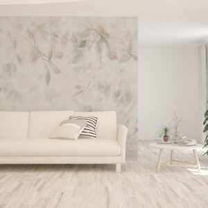 Romantic Leaves Wallcovering: Peel and Stick Wallpaper (Removable)