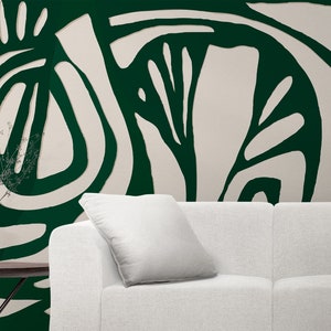 Peel and Stick Wallpaper - Removable Green Mural Wall Art