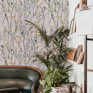 Wind Blow Flowers Removable Wallpaper - Scandinavian Peel and Stick
