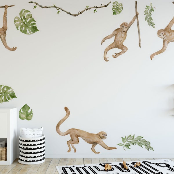 Monkey Wall Decal Etsy