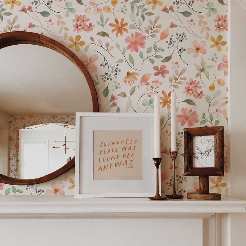 Spring Wildflower Wallpaper | Peel and Stick, Traditional