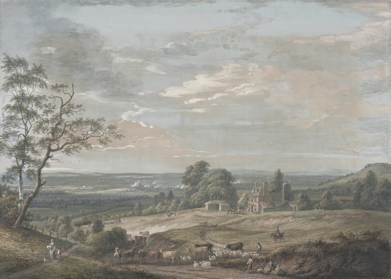 Vintage Rural Wall Mural: Removable Landscape Wallpaper