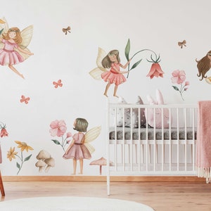 Fairy Nursery Wall Decals, Watercolor Art (peel and Stick, Removable ...