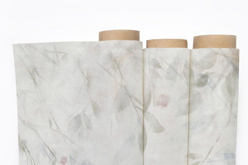 Romantic Leaves Wallcovering: Peel and Stick Wallpaper (Removable)