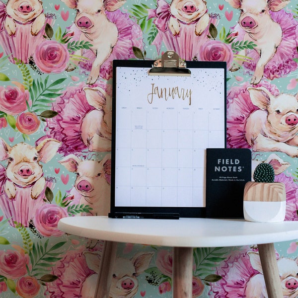 Piggy     | Piggy    Removable Wallpaper | Peel and Stick |  #32AC