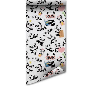 Panda Kids / Carta da parati rimovibile Panda Kids / Stacca e attacca / #96AC