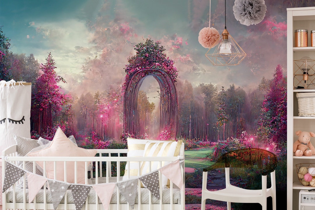 Fantasy Forest Wallpaper Wall Mural Peel and Stick Self - Etsy