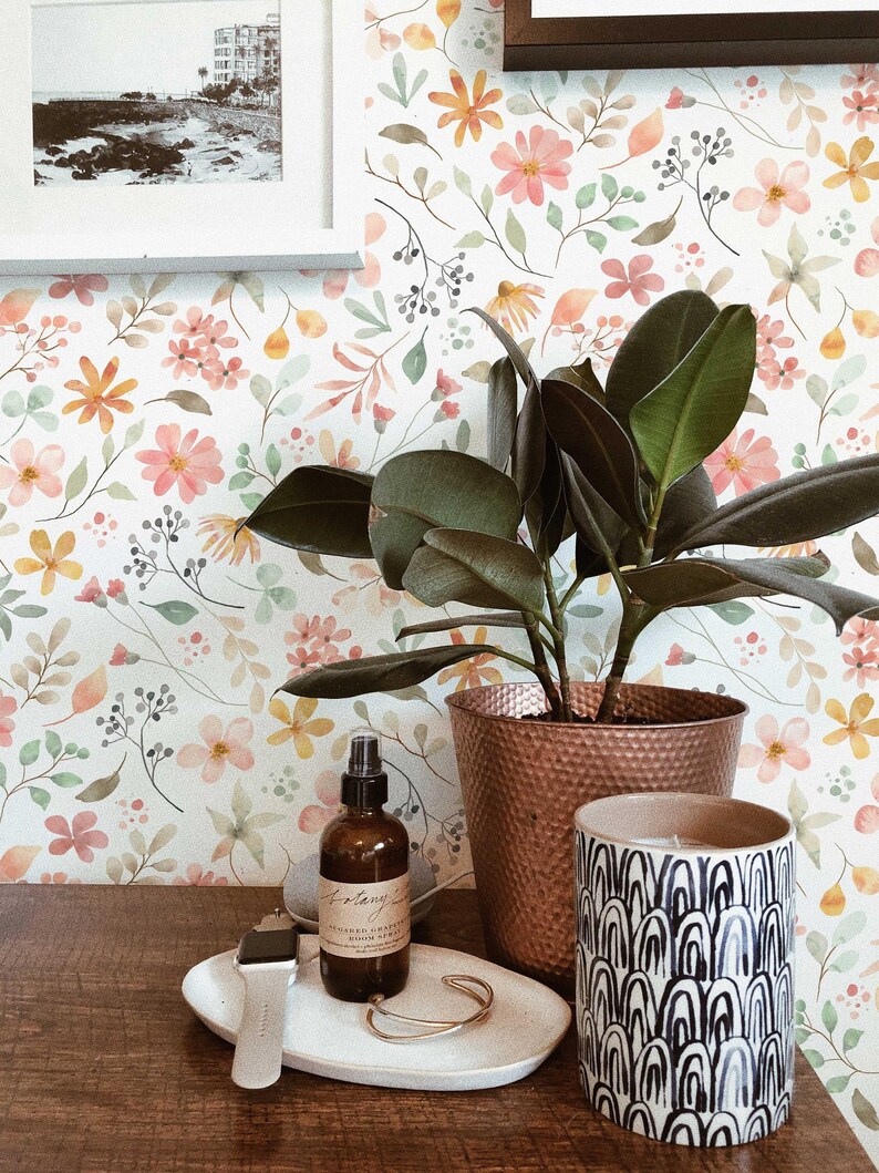 Spring Wildflower Wallpaper | Peel and Stick, Traditional