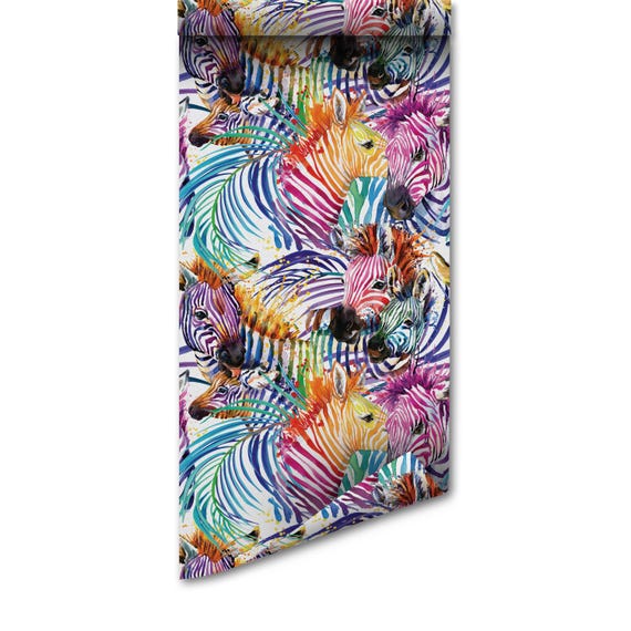 Watercolor Zebra Wallpaper - Removable Peel and Stick Design